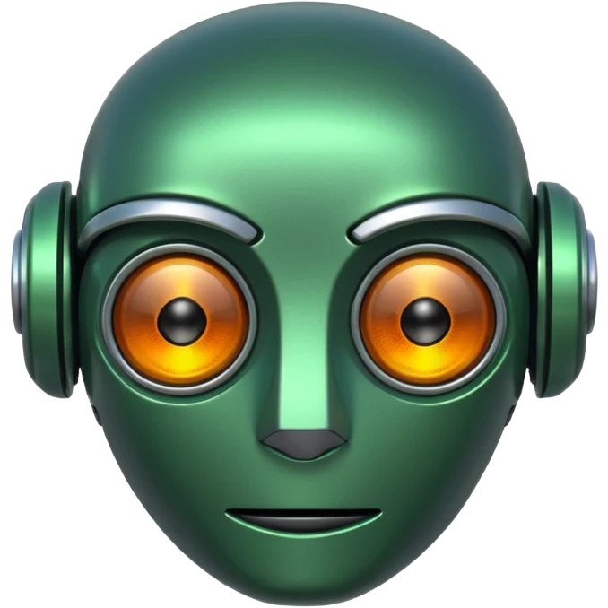 A robot head, green color emoji