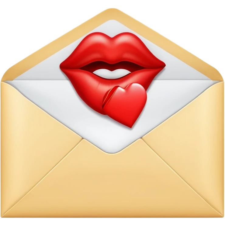 An envelope with a kiss imprint emoji