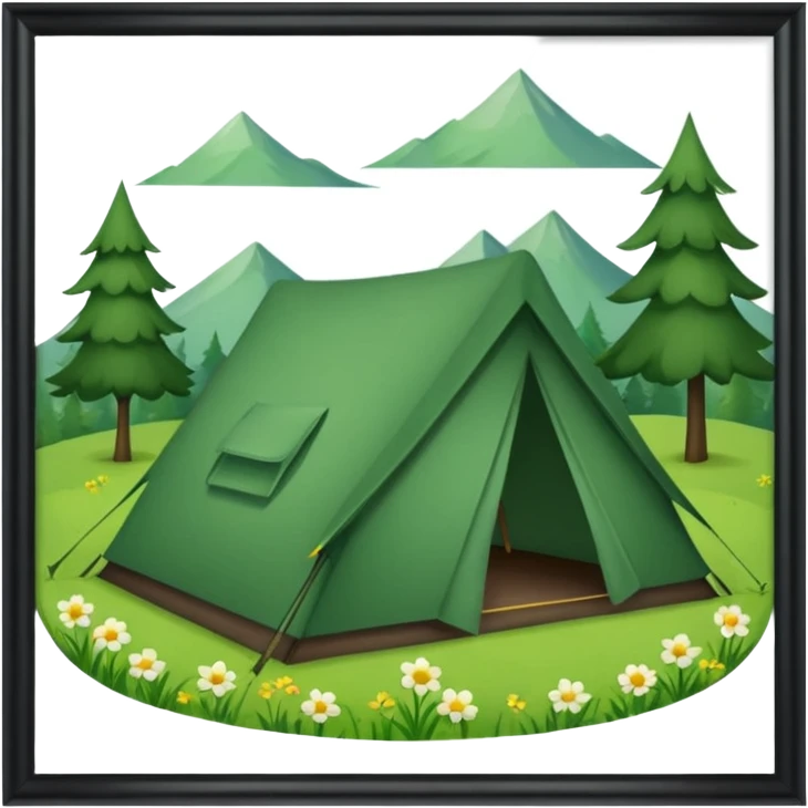 camp tent landscape emoji