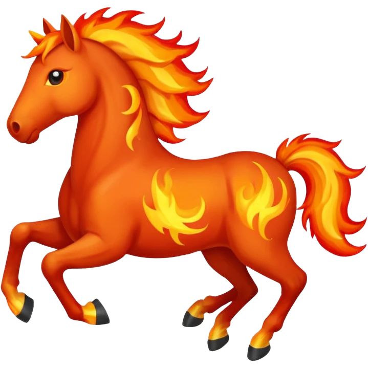 realistic fire horse emoji