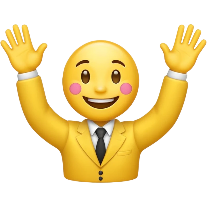 Smiling emoji with jazz hands emoji