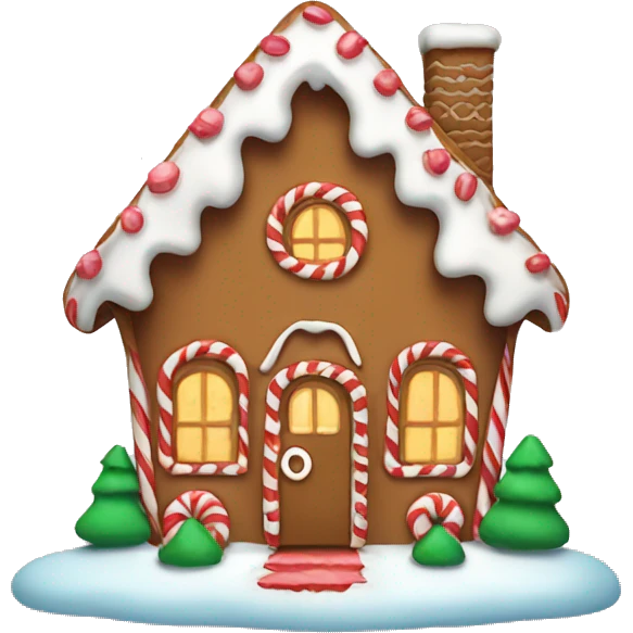 Cute gingerbread house emoji