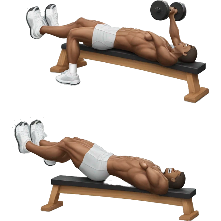 a man doing a bench press while lying down emoji