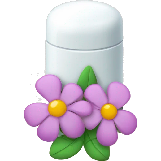 A pill with flowers emoji