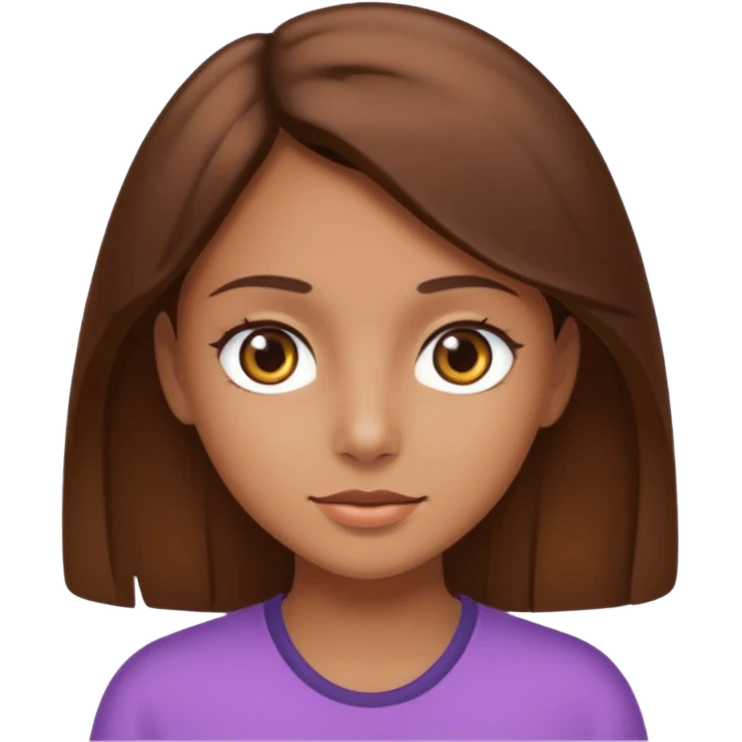 Chica con pelo cafe 
 emoji