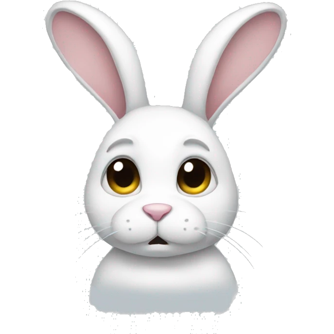 sad white rabbit emoji