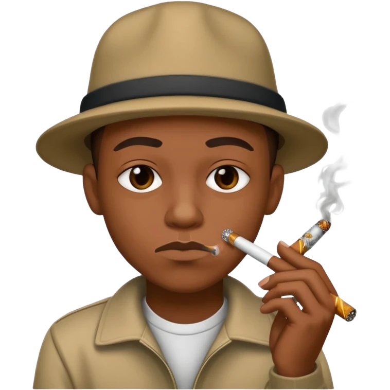 Gang member smoking a blunt emoji