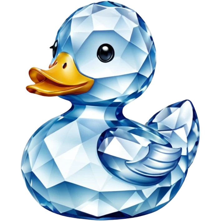 Rubber duck made from Swarovski Crystal emoji