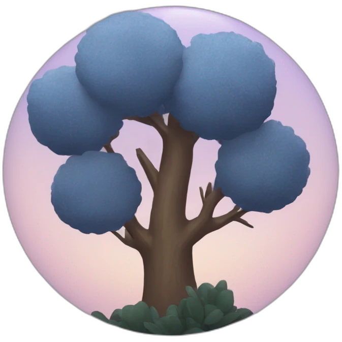 Luna y árboles  emoji