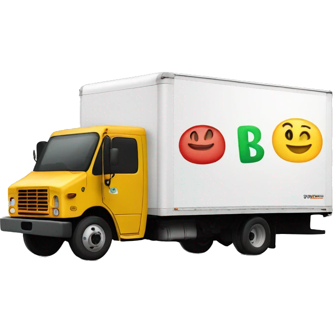Boxtruck with letters "SWIPE” on the side emoji