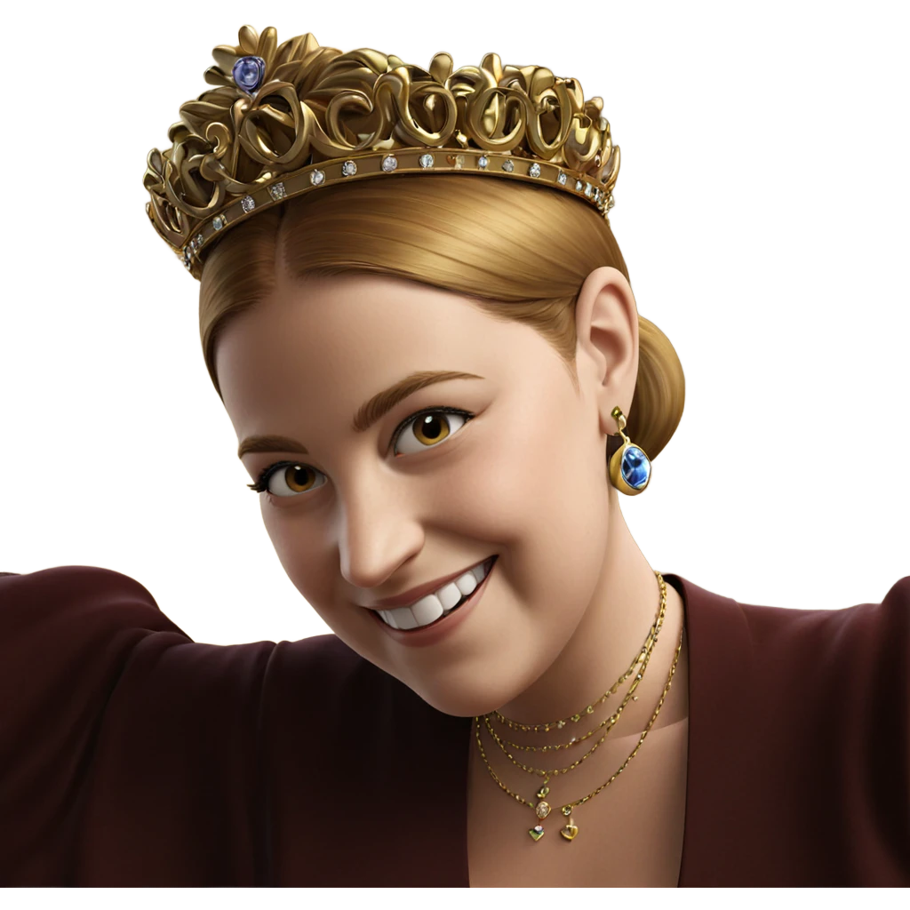 smiling girl in crown jewelry emoji