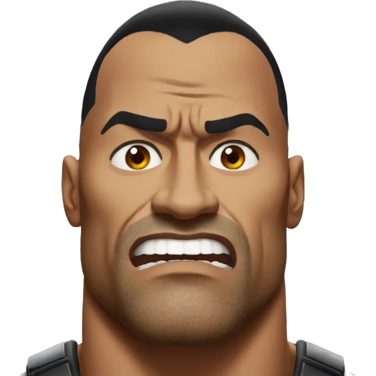 The rock angry emoji