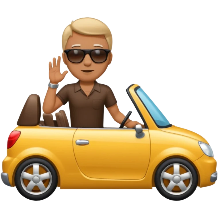 full body man driving a car emoji