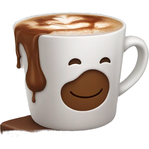 MacBook avec un chocolat chaud  emoji