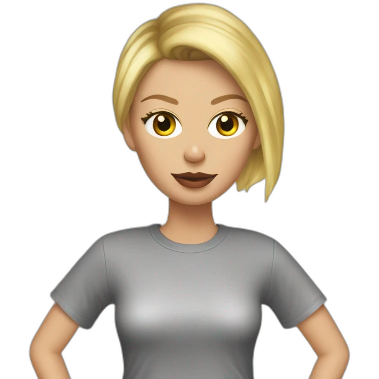 charlize theron realistic wearing t-shirt emoji