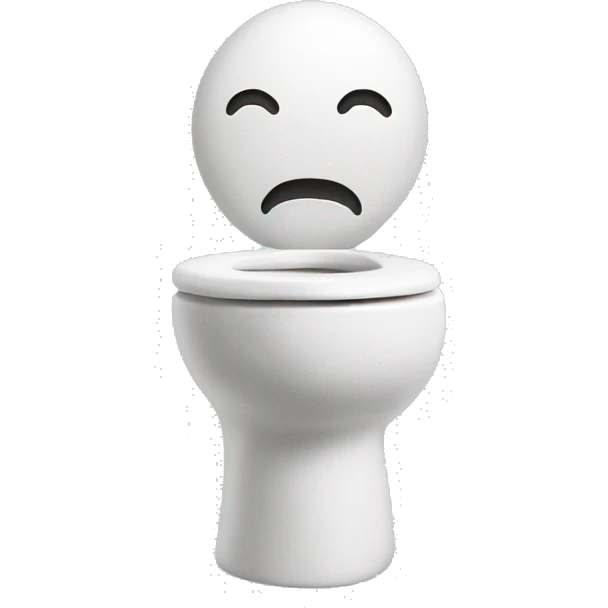 Toilet with a head coming out of it emoji