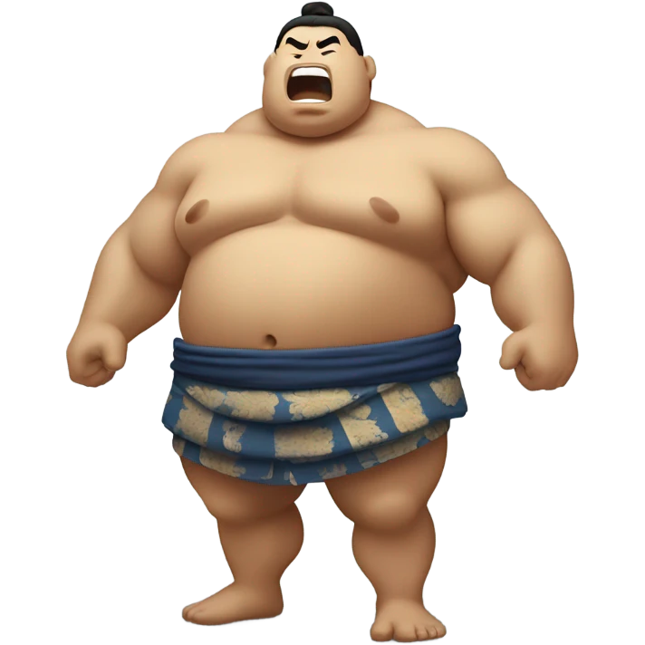Sumo wrestler singing emoji