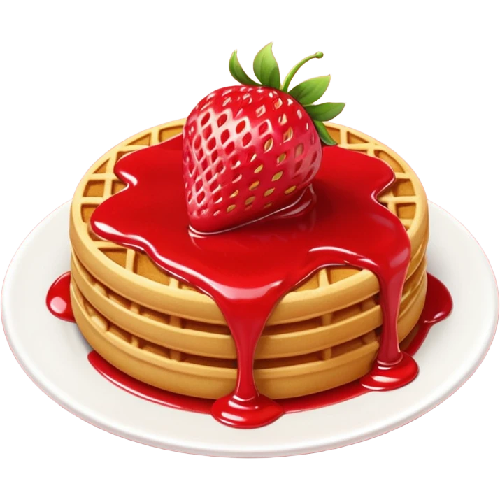 Gaufres coulis fraise emoji