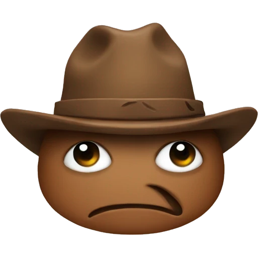 Poop with eyes and a cowboy hat emoji
