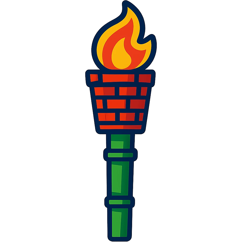 vibrant toon style bamboo torch emoji