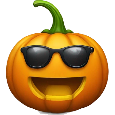 halloween pumpkin with sun glasses  emoji
