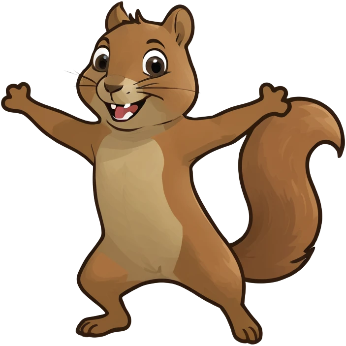 Happy squirrel dancing emoji