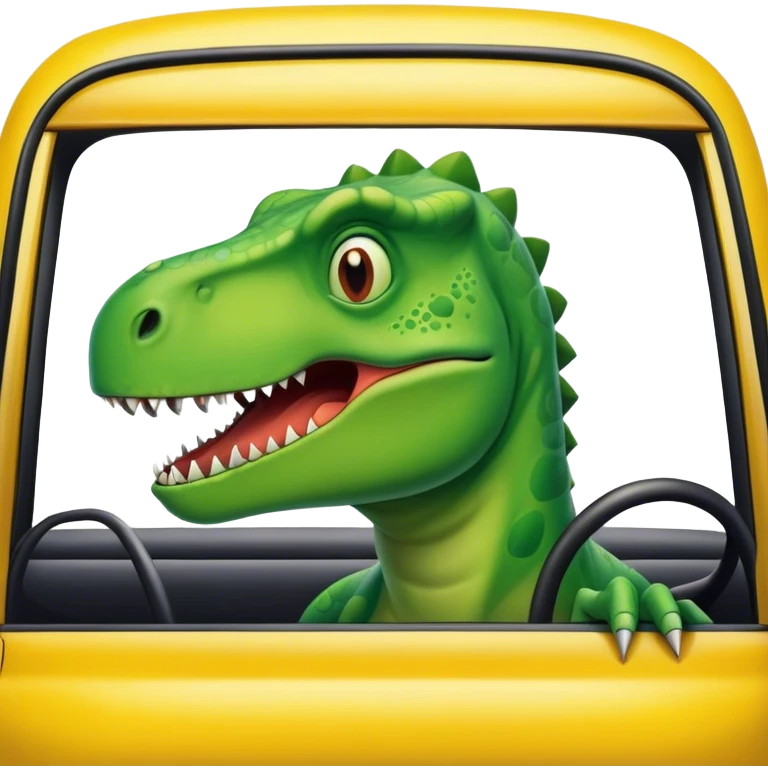 office dinosaur in a taxi emoji