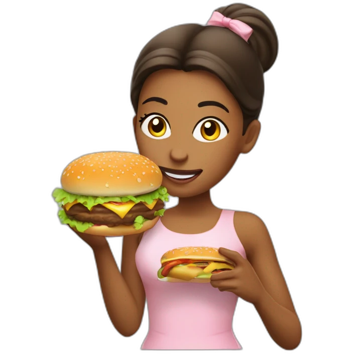 bailarina comiendo hamburguesa  emoji