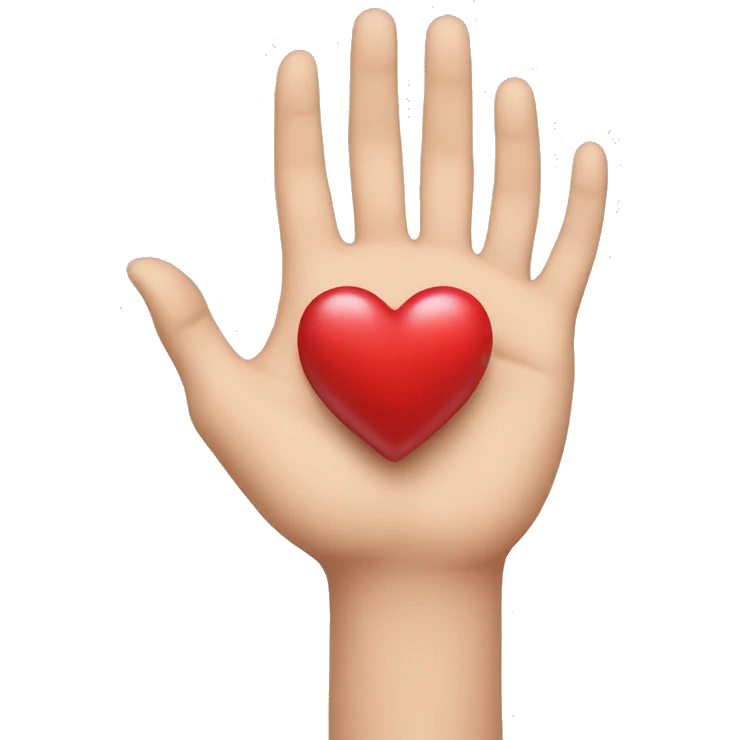 hand with heart in emoji