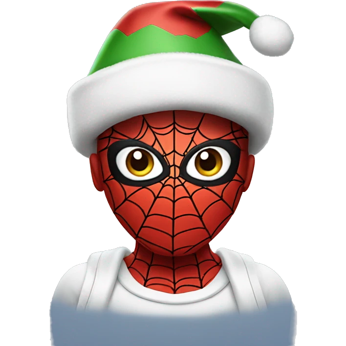 Spiderman With christmas hat emoji