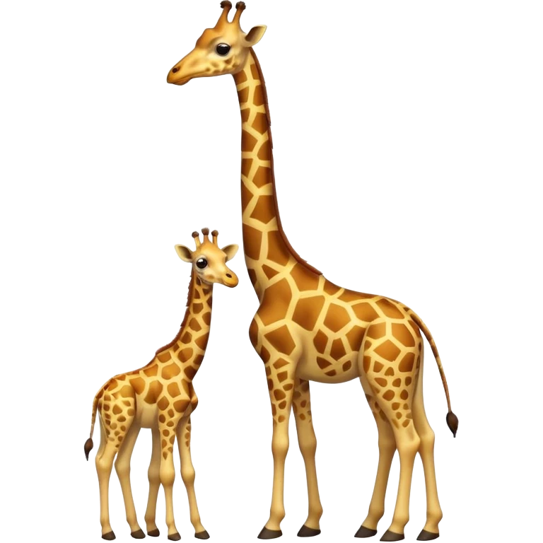 High resolution giraffe with its baby emoji