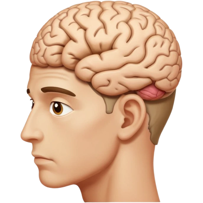 A guy thinking with his brain big and vainy emoji