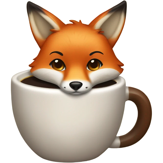 Fox drink coffee  emoji