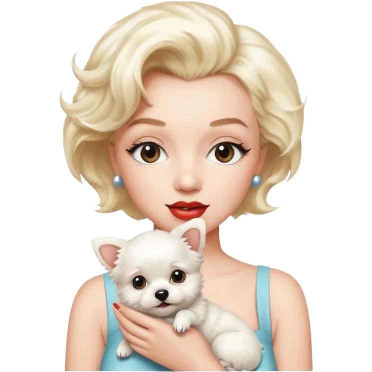 Marilyn Monroe, with dog emoji