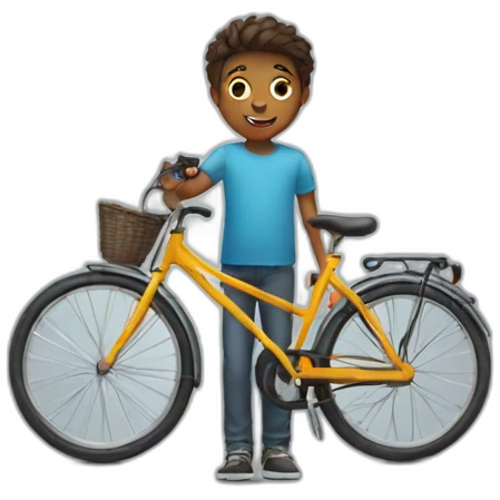a boy with a bicycle emoji