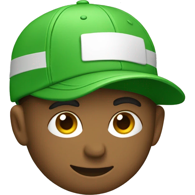 A guy wearing a hat which says "build your ideas" green cap emoji