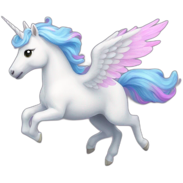 Magical unicorn flying emoji