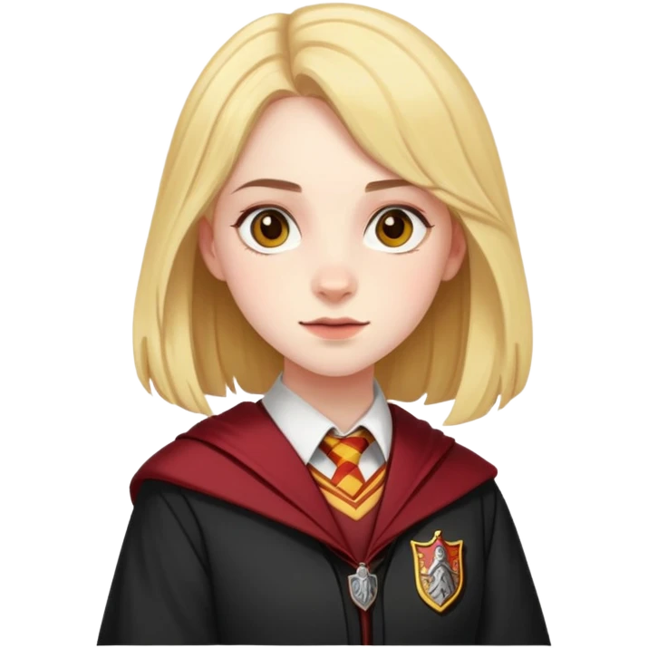 Alicia Spinnet in harry potter, wear hogwarts gryfindor uniform emoji