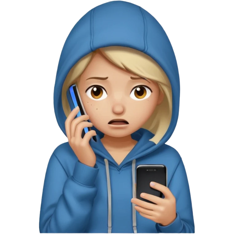 Do you want me to show you a girl looking at her cell phone and feeling embarrassed and in trouble? It's okay to have a question mark emoji like this next to her emoji