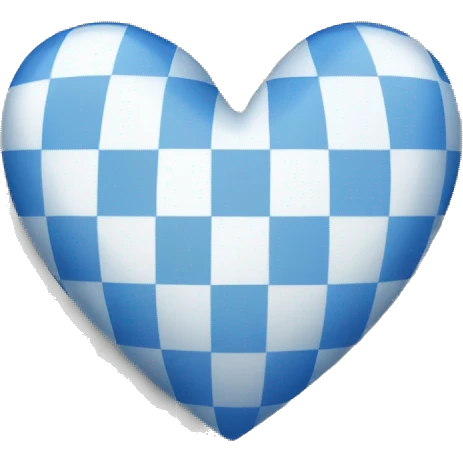 A blue and white checkered heart emoji
