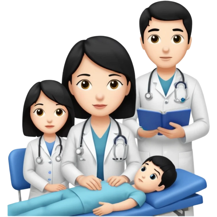 doutora cabelo preto de terapia para pessoas com autismo emoji