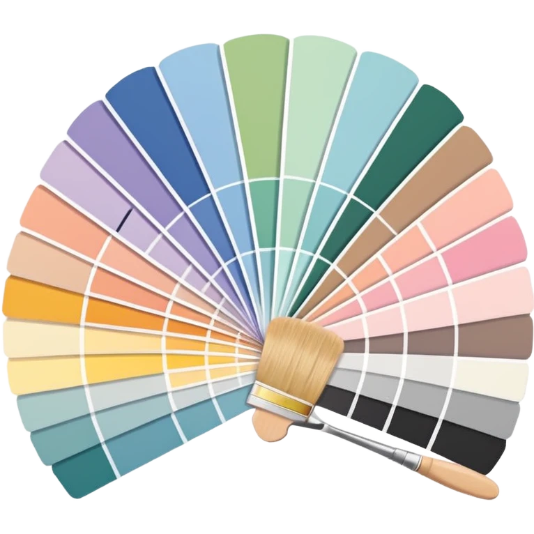 house paint swatches. there should be 3 or 4 cards of different colours, with different shades of that colour, in a slight fan shape emoji