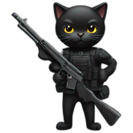 Black cat withgun emoji