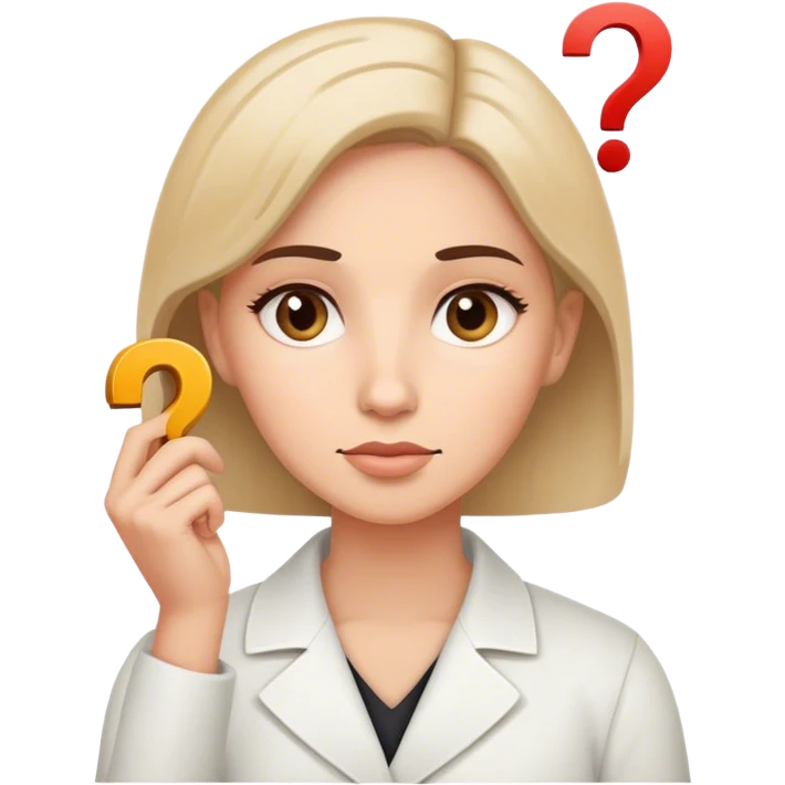 Therapist with question mark emoji