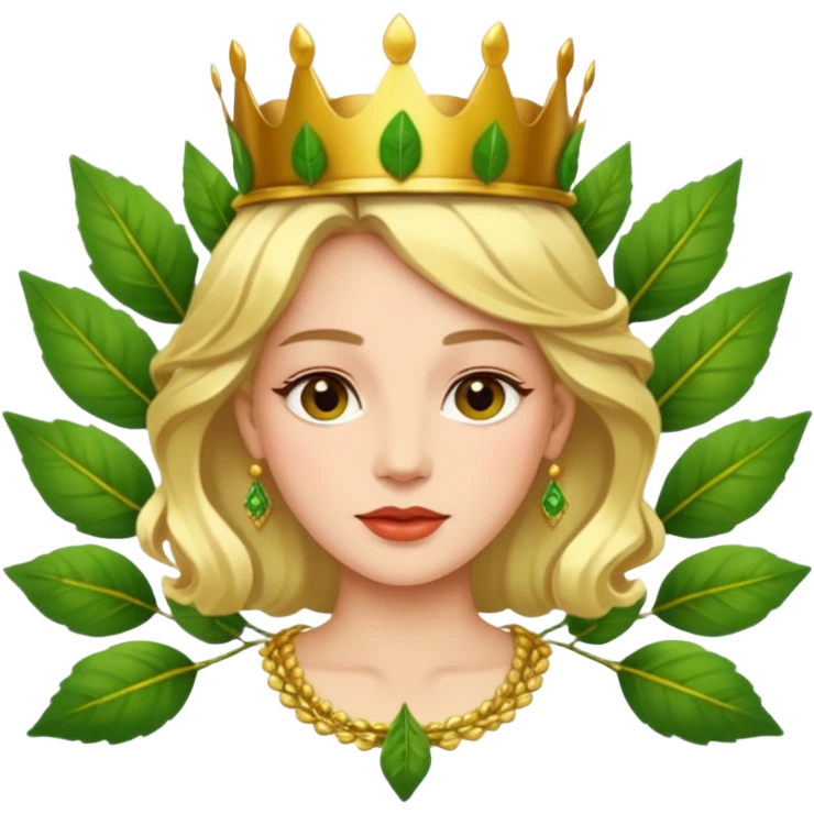 queen with leaf crown emoji
