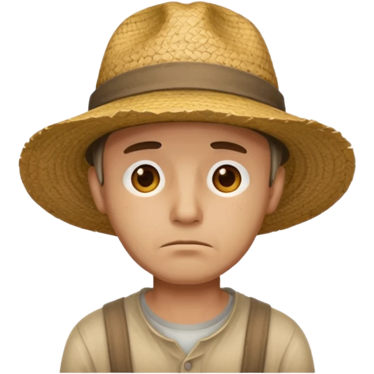 a sad man with luffy hat emoji