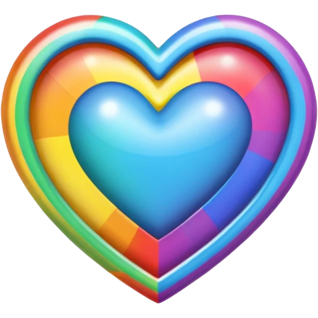 rainbow pride heart with bold rainbow border emoji