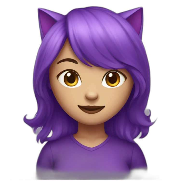 Purple cat girl emoji