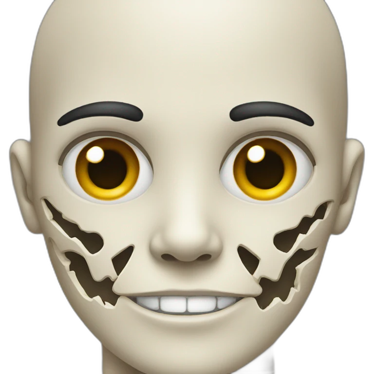 Half-human half-skeleton face emoji