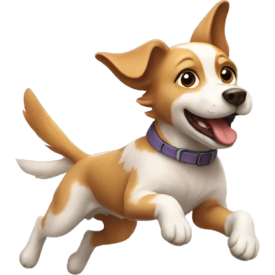 A flying dog emoji